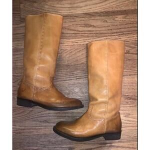 Y2K Distressed True Religion Leather Boots boho classic pull on designer spring